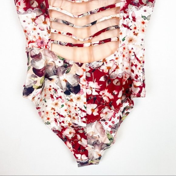 Rachel Rachel Roy | Floral Strappy Back One Piece Swim Suit Size L - Picture 8 of 9